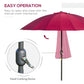 Outsunny 8ft Shanghai Garden Parasol Umbrella with Crank & Tilt, Adjustable Outdoor Sun Shade, Dark Grey