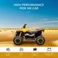 Aosom Kids 4 Wheeler Quad with Music, Headlights, High & Low Speed, Kids ATV for 3-5 Years Old Boys & Girl, Yellow