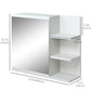 kleankin Medicine Cabinet with Mirror, Wall Mounted Bathroom Mirror Cabinet, Bathroom Wall Cabinet with 3 Open Shelves, Natural