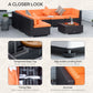 Outsunny 7pcs Garden Wicker Sectional Set w/ Tea Table Patio Rattan Lounge Sofa with Cushion for Outdoor Deck Orange