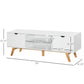 HOMCOM Modern Wooden TV Stand with 2 Storage Cabinet Stand for TV's up to 65" for Living Room Office, Storage Entertainment Center, White