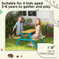 Outsunny Kids Outdoor Table Set Wooden Toddler Picnic Table and Benches for 4 Kids 3-8 Years, Easy Installation, Natural Wood