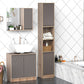 HOMCOM 67" Narrow Bathroom Storage Cabinet, Tall Freestanding Floor Cabinet, Bathroom Linen Cabinet with Doors and Adjustable Shelves