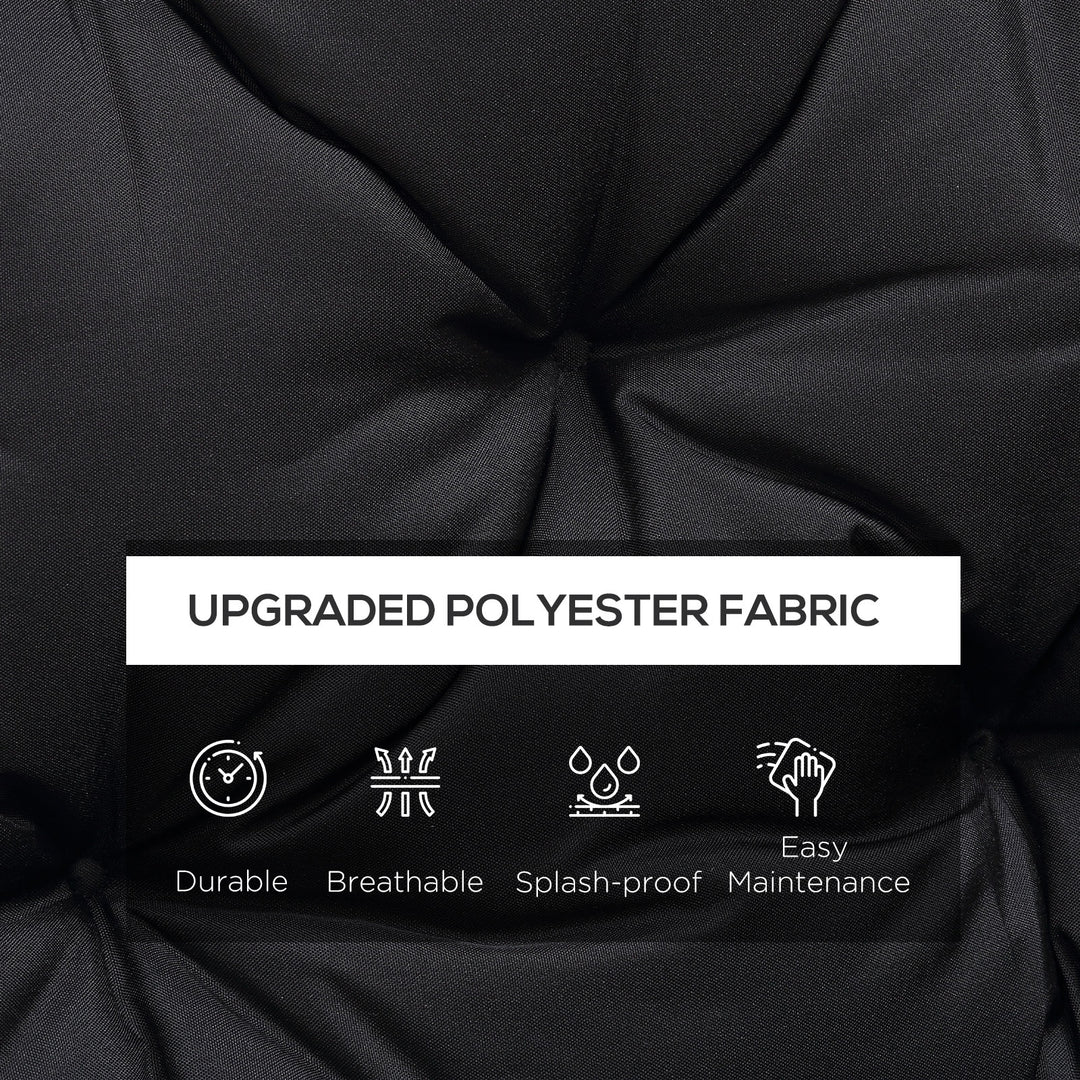 Outsunny 3 Seater Outdoor Seat Pads Bench Swing Chair Replacement Cushions Backrest for Patio Garden, Dark Grey