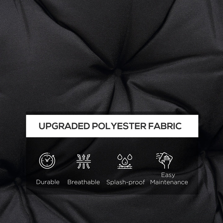 Outsunny 3 Seater Outdoor Seat Pads Bench Swing Chair Replacement Cushions Backrest for Patio Garden, Dark Grey