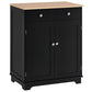HOMCOM Sideboard Buffet Cabinet with Storage, 27" Kitchen Cabinet with Adjustable Shelf, 2 Drawers and 2 Doors, Coffee Bar Cabinet with Rubberwood Tabletop, White