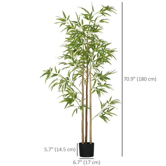 HOMCOM 6ft Artificial Tree, Indoor Fake Bamboo with Pot, for Home Office Living Room Decor