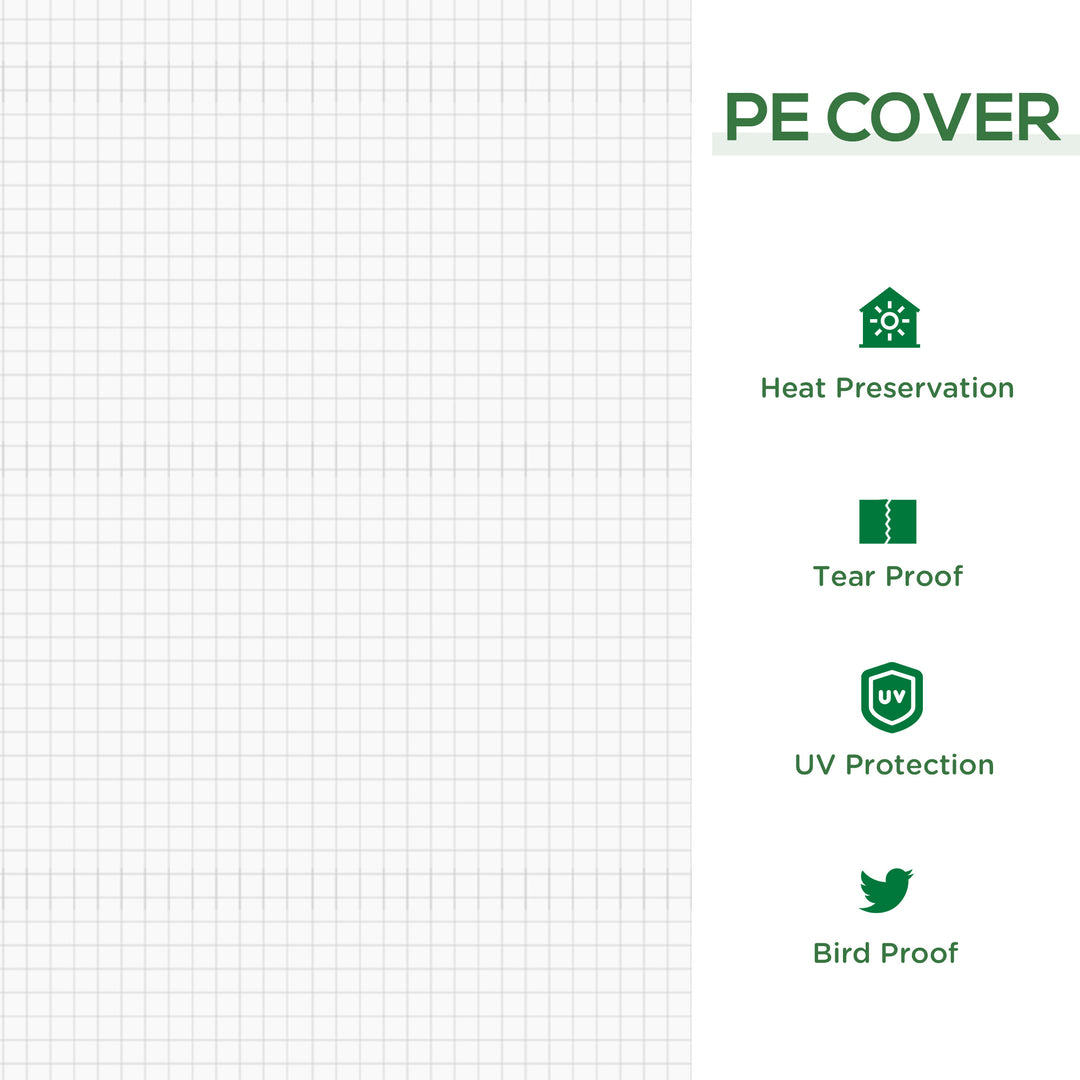 Outsunny 6' x 3' x 3' Portable Tunnel Greenhouse Outdoor Garden Mini with Large Zipper Doors & Water/UV PE Cover White