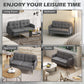 HOMCOM 55" Loveseat Sofa for Bedroom, Modern Love Seats Furniture with Button Tufting, Upholstered Small Couch for Living Room, Small Space, Grey