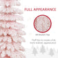 HOMCOM 5ft Snow-Flocked Artificial Christmas Tree, Slim Pencil Xmas Tree with 301 Realistic Branches, Metal Base, Pink