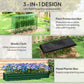 Outsunny Galvanized Steel Planter Box with Crop Cage and Shade Cloth, Raised Garden Bed for Flowers, Vegs and Herbs