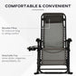 Outsunny 2 in 1 Adjustable Zero Gravity Reclining Lounge Chair Garden Recliner and Rocker Foldable Sun Lounger Napping Seat w/ Headrest & Tray Grey