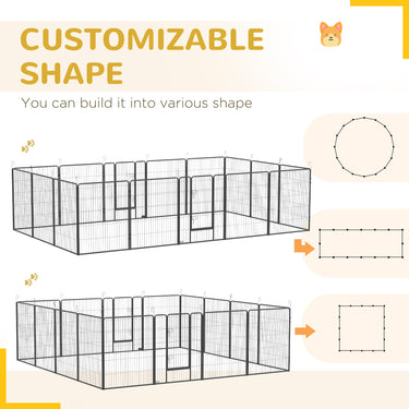 PawHut 16 Panel 39" Height Heavy Duty Dog Playpen for Small Medium Large Dogs, Grey