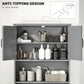 kleankin Modern Over The Toilet Storage, Bathroom Cabinets Over Toilet with Open Shelves and Double Door Cabinet, White