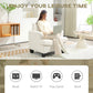 HOMCOM Modern Armchair, Upholstered Chenille Accent Chair with Wood Frame and Back Pillow for Living Room, Dark Grey