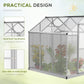 Outsunny 6' x 10' x 6.4' Walk-in Garden Greenhouse Polycarbonate Panels Plants Flower Growth Shed Cold Frame Outdoor Portable Warm House Aluminum Frame, Silver