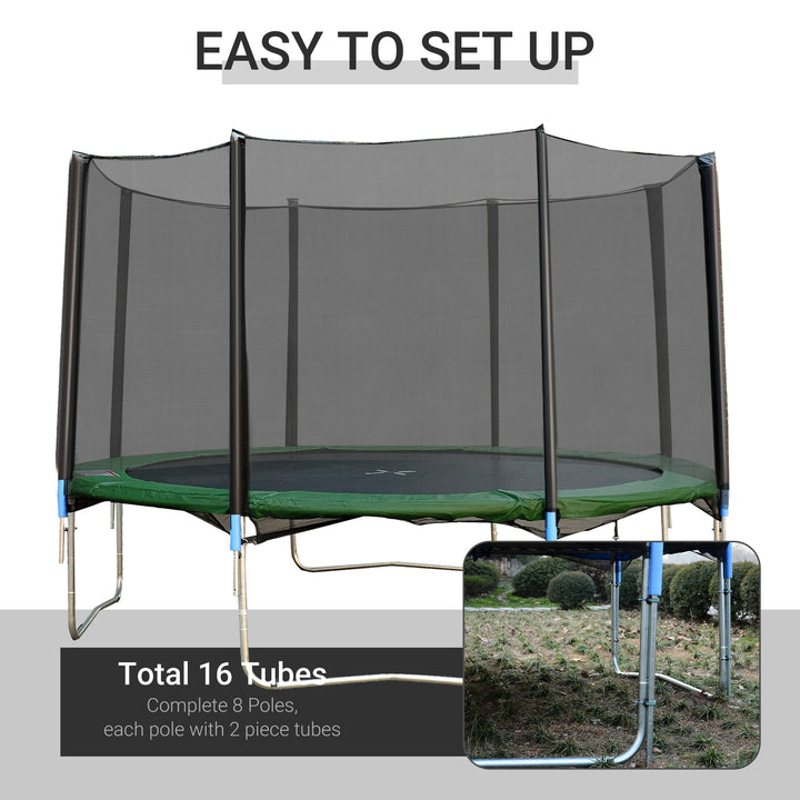Soozier 12FT Trampoline Net Enclosure Trampolining Bounce Safety Accessories w/ 8 Poles Net Enclosure Only, Black