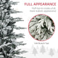 HOMCOM 6' Pre Lit Arctic Fir Artificial Flocked Christmas Trees, with Snow Branches, Warm White UL Listed Clear Lights