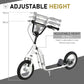 Aosom Dual Brakes Kick Scooter 12-Inch Inflatable Front Wheel Ride On Toy for Age 5+, Black