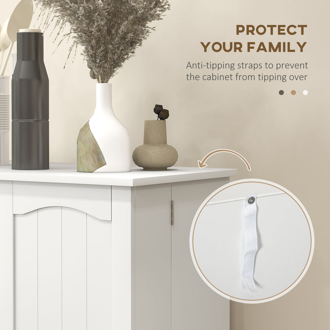 HOMCOM 41" Storage Cabinet, 2-Door Kitchen Pantry Cabinet with 5-tier Shelving, 12 Spice Racks and Adjustable Shelves, Grey