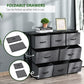 HOMCOM 8-Bin Dresser Storage Tower Cabinet Organizer Unit, Easy Pull Fabric Bins with Metal Frame for Living Room