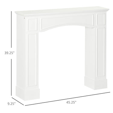 HOMCOM Modern Fireplace Mantel, Surround Mantel for Fireplace with Decorative Pattern Interior Width 29", White