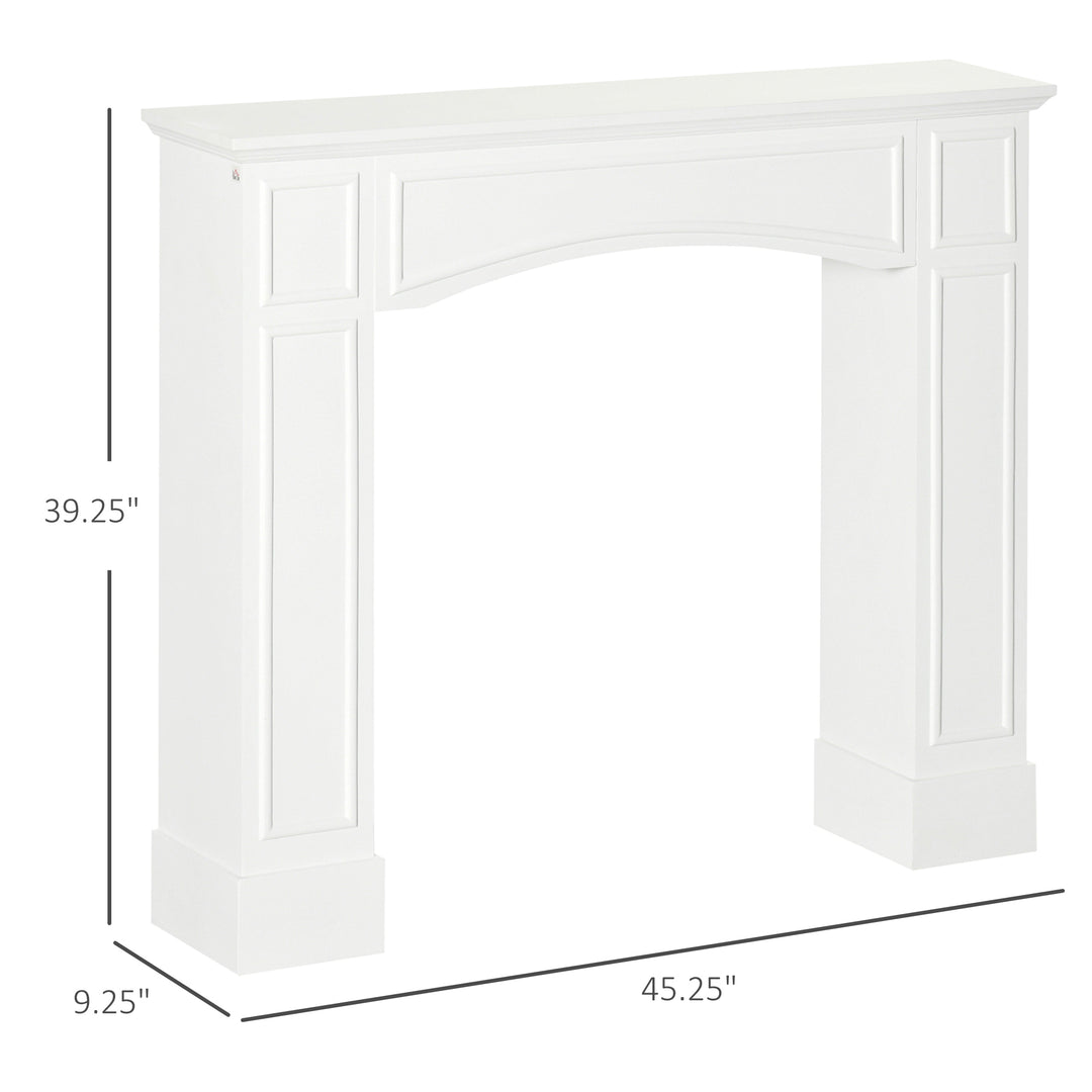 HOMCOM Modern Fireplace Mantel, Surround Mantel for Fireplace with Decorative Pattern Interior Width 29", White