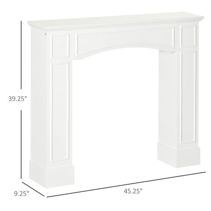 HOMCOM Modern Fireplace Mantel, Surround Mantel for Fireplace with Decorative Pattern Interior Width 29", White