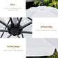 Outsunny 9FT Offset Hanging Patio Umbrella Cantilever Umbrella with Easy Tilt Adjustment, Cross Base and 8 Ribs for Backyard, Poolside, Lawn and Garden, White
