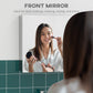 kleankin Wall Mounted Medicine Cabinet with Mirror Wall Mirror Cabinet with Hinged Doors 3-Tier Storage Shelves Silver