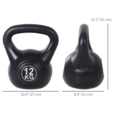 Soozier 26lb Fitness Kettlebell, Plastic Exercise Weight, Weightlifting Tools with Sand, Handle, Noise Reduction for Home, Gym