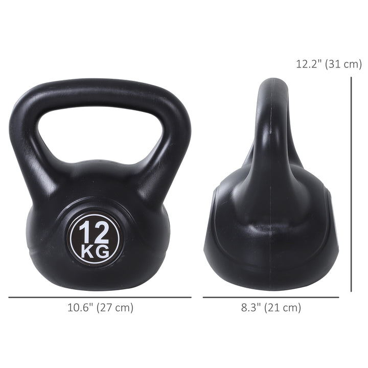 Soozier 26lb Fitness Kettlebell, Plastic Exercise Weight, Weightlifting Tools with Sand, Handle, Noise Reduction for Home, Gym