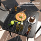 Outsunny 31.5" Patio Dining Table for 4, Metal Square Outdoor Table for Garden, Lawn, Backyard, Black