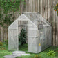 Outsunny 6' x 8' Walk-in Polycarbonate Greenhouse Aluminium Green House with 2 PC Panel Types, 5-Level Roof Vent, Rain Gutter