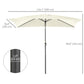 Outsunny 6.5x10ft Rectangle Aluminum Tilt Patio Umbrella, Garden Market Parasol, Outdoor Sunshade Canopy with Crank, Cream White