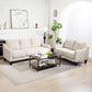 HOMCOM 3 Seater Sofa, Modern Couch with Pocket Spring, Linen Upholstered, Thick Padded, Beige