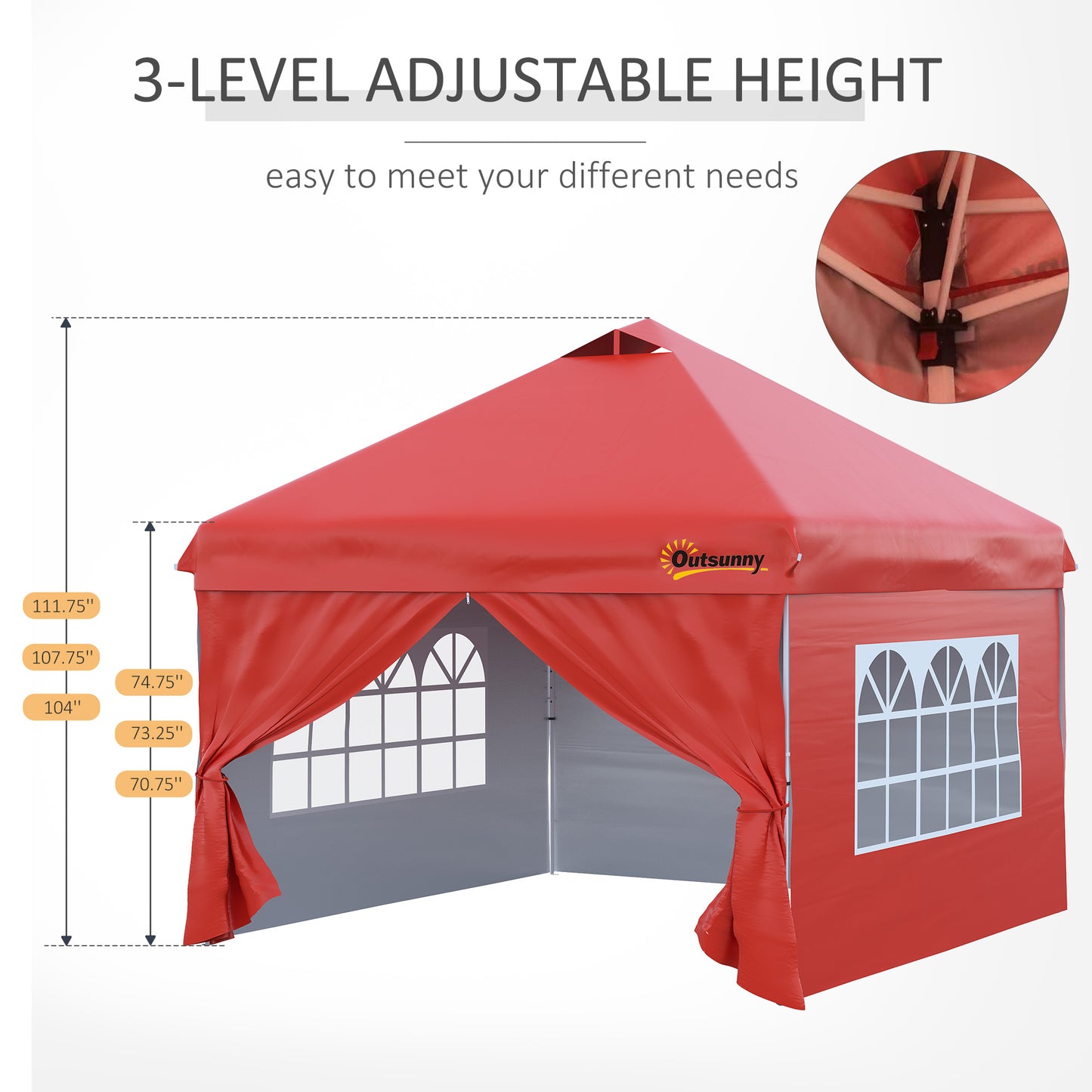Outsunny 10' x 10' Pop Up Canopy Tent, Instant Sun Shelter, Tents for Parties, with Wheeled Carry Bag, Blue