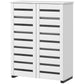 HOMCOM Shoe Storage Cabinet, Shoe Cabinet with 2 Slatted Doors for 15 Pairs of Shoes, Black
