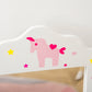 Qaba Kids Vanity Table and Stool, Makeup Vanity Girls Dressing Table Set with Tri-folding Mirrors Drawer Star and Heart Pattern, White