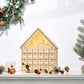 HOMCOM Wooden Christmas Advent Calendar, Lighted 24 Days Xmas Calendar House, Christmas Table Decoration with Countdown Drawers, Bible Characters, Battery Operated, Natural
