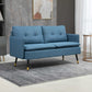 HOMCOM 55" Loveseat Sofa for Bedroom, Modern Love Seats Furniture with Button Tufting, Upholstered Small Couch for Living Room, Small Space, Grey