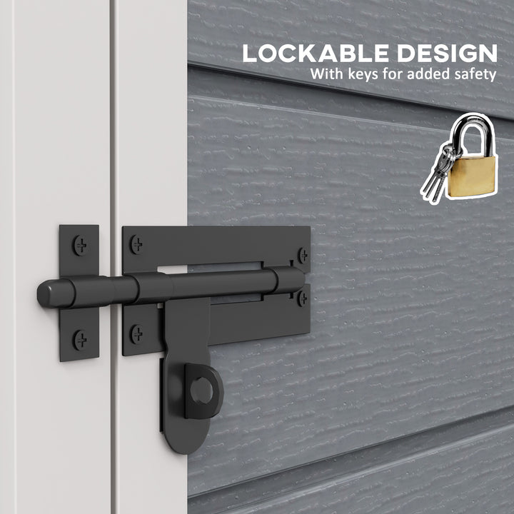 Outsunny 4'x5' Garden Tool Storage Shed, Lean to Shed with Window, Vent and Plastic Roof, Grey