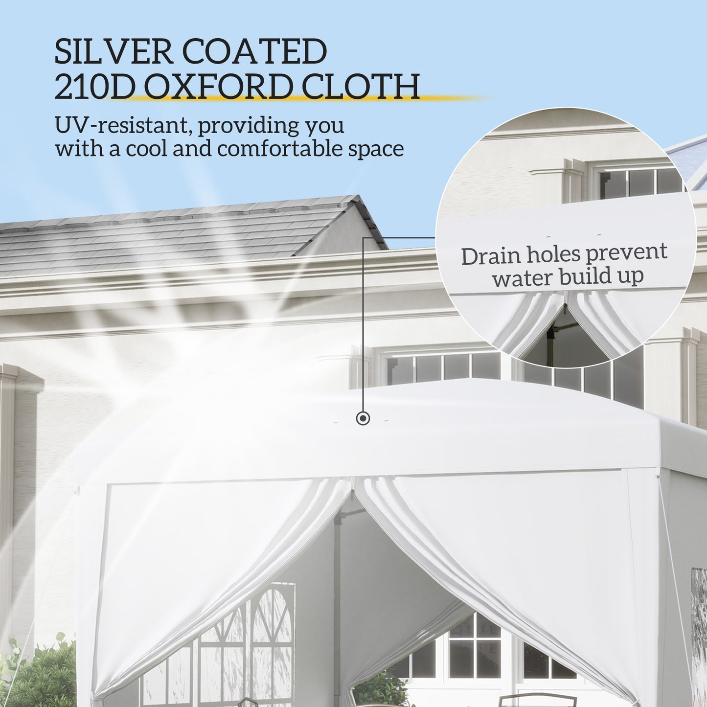 Outsunny 9.7' x 9.7' Outdoor Pop Up Party Tent Wedding Gazebo Canopy with Carrying Bag (White)