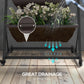 Outsunny 5-Tier Vertical Raised Garden Planter with 5 Boxes, Wheels, Outdoor Plant Stand for Vegetable Flowers, Brown