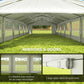 Outsunny 32'x16' Large Patio Gazebo, Steel Party Event Wedding Tent Canopy Carport Garage W/ 4 Removable Sidewalls for Outdoor Parking, White