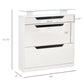HOMCOM High Gloss Shoe Cabinet with 2 Flip Drawers and Adjustable Shelves, Narrow Shoe Storage Cabinet with Glass Top, White
