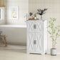 HOMCOM Farmhouse Kitchen Pantry, Freestanding Kitchen Pantry Storage Cabinet with Barn Doors and Adjustable Shelves, Grey