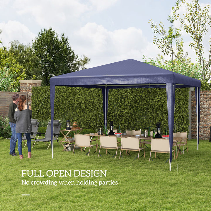 Outsunny 10x10ft Party Tent Portable Gazebo, Folding Garden Canopy Event Shelter Outdoor Sunshade White