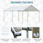 Outsunny 10'x20' Carport Heavy Duty Galvanized Car Canopy with Included Anchor Kit, 3 Reinforced Steel Cables, Grey