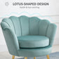 HOMCOM Modern Accent Chair, Velvet-Touch Fabric Leisure Club Chair with Gold Metal Legs for Bedroom, Blue